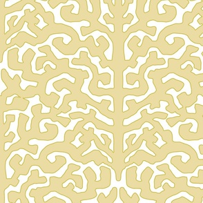 abstract coral/custard lime citrine outlined/large