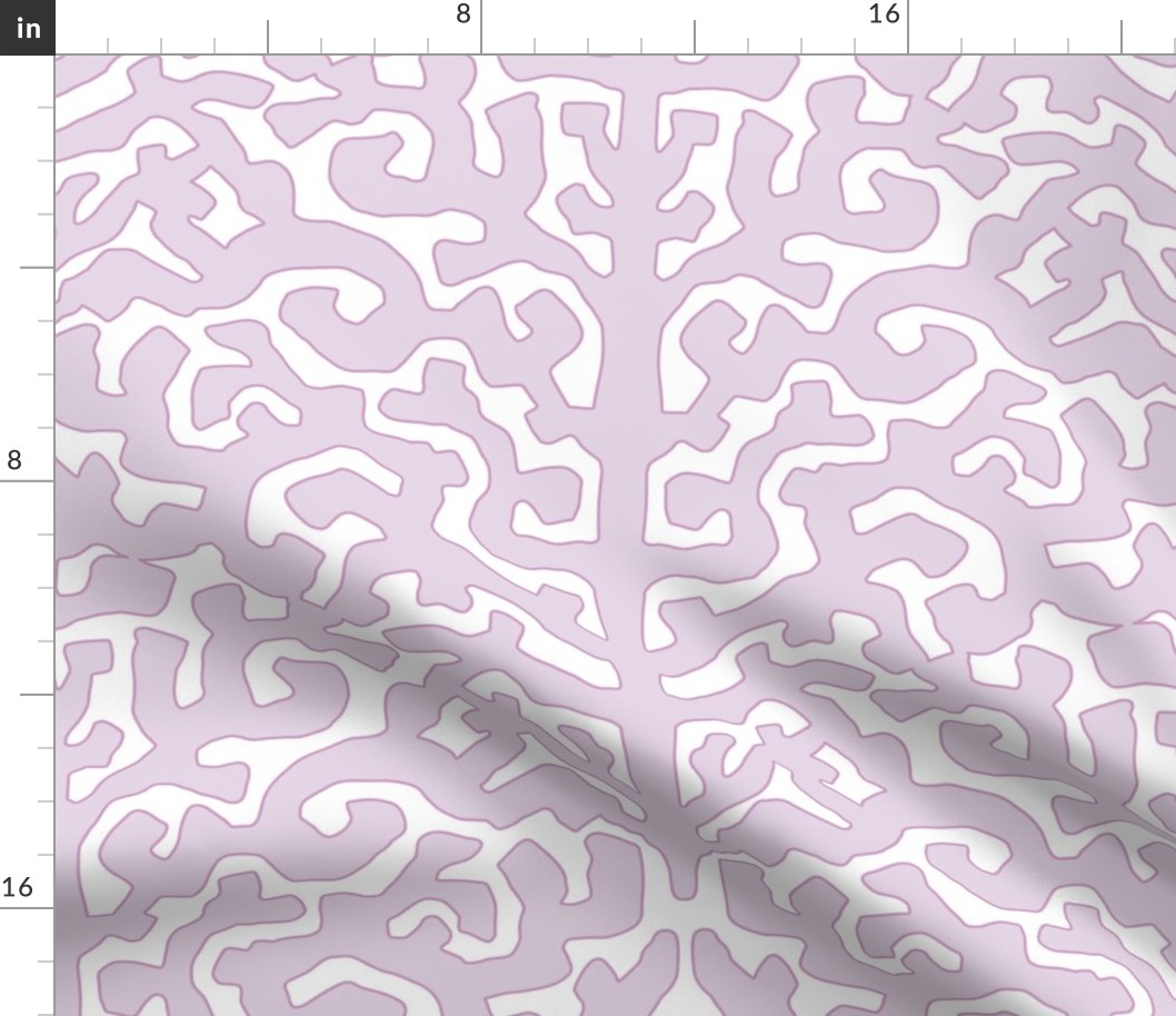 abstract coral/lavender outlined/large