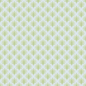 simple palm fan/spring green on muted soft blue