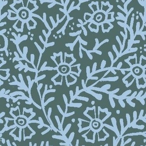 Pressed Flowers in Milan; Indian block print, European, floral