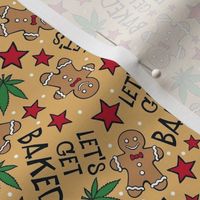 Small-Medium Scale Let's Get Baked Cannabis Gingerbread Cookies on Gold