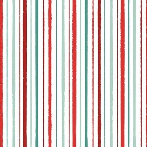 Textured Stripes-red and green on white