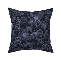 Rusty Elegance Steampunk Fusion Gothic Vibe Navy Blue Smaller Scale