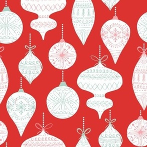 Holiday Christmas Ornaments-red