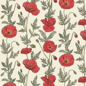 Coquelicot Poppy stripes (medium)