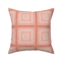 Geometric dot squares in peach and terracotta for home decor and wallpaper