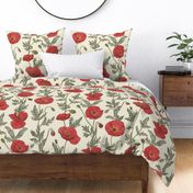 Coquelicot Poppy stripes (large)