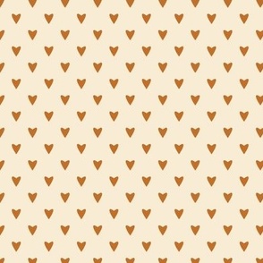 Geometry in Love - yellow ochre on cream - S small scale - cute geometric burnt marmalade orange valentine hearts