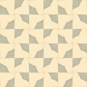 hessian and beige odd squares /medium