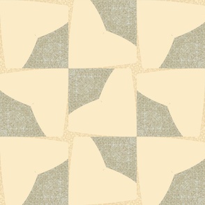 hessian and beige odd squares/ large