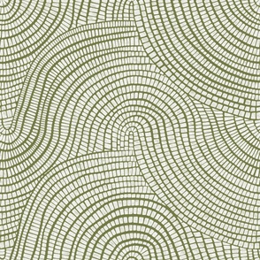 Olive green watercolor wave tiles for coastal wallpaper
