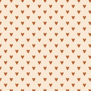 Geometry in Love - red ochre on cream - S small scale - cute geometric orange marmelade burnt sienna valentine hearts