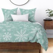 Jumbo - Modern & Stylised Layered Christmas Festive Snowflakes - Soft Mint Green