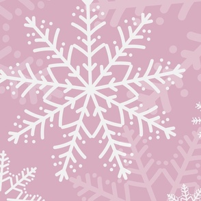 Jumbo - Modern & Stylised Layered Christmas Festive Snowflakes - Blush Pink