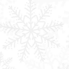 Jumbo - Modern & Stylised Layered Christmas Festive Snowflakes - Winter White