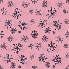 Spider Web Fabric – Pink and Navy Blue