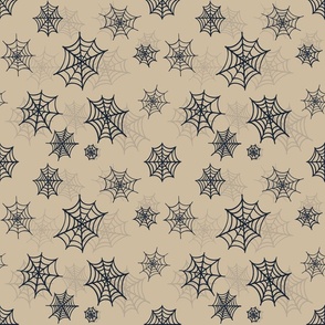Spider Web Fabric – Sand and Navy Blue