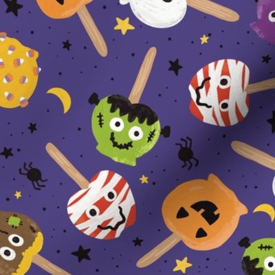 Halloween Candy Apples on Dark Purple