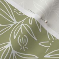 hello beautiful - glade green_ serendipity white - floral wall hanging tea towel
