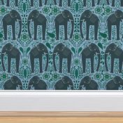 Steady Elephant on light blue