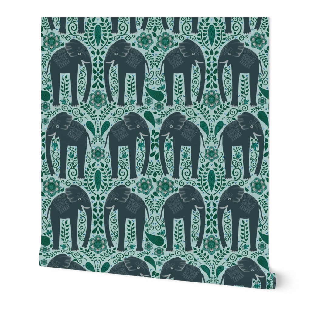 Steady Elephant on light green