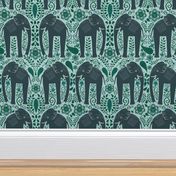 Steady Elephant on light green