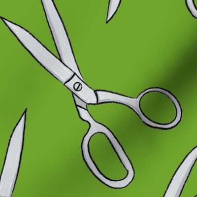 Scissors on Green - Large - Home Hobbies - Art Supplies
