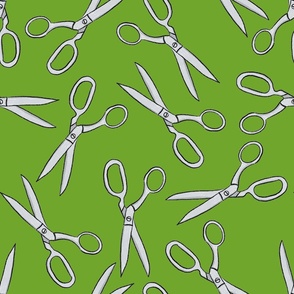 Scissors on Green - Large - Home Hobbies - Art Supplies
