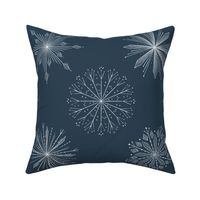 Snowflakes on Muted Navy - Large