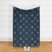 Snowflakes on Muted Navy - Large