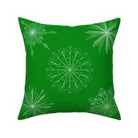 Snowflakes on Green - Large