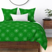 Snowflakes on Green - Large