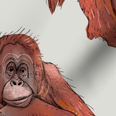 Orangutan Party - Medium on Grey