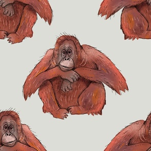 Orangutan Party - Medium on Grey