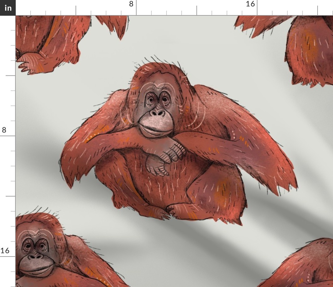Orangutan Party - Medium on Grey