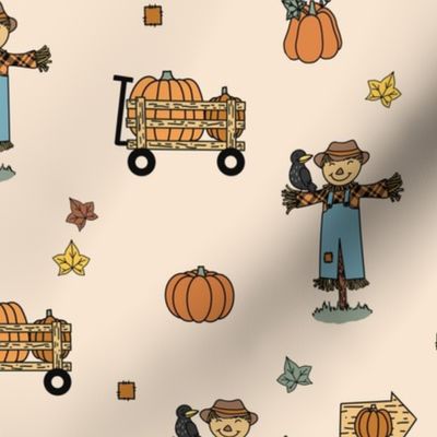 Cute Autumn Scarecrow – Neutral Cream
