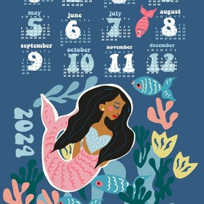 2024 calendar mermaid and sea life