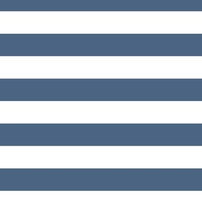 JUMBO // 2 color stripes - azure tide blue_ pure white - simple horizontal // 2 inch stripe 