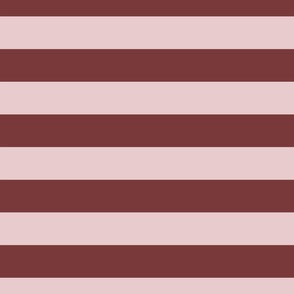JUMBO // 2 color stripes - beetroot red_ rose pink - simple horizontal // 2 inch stripe 