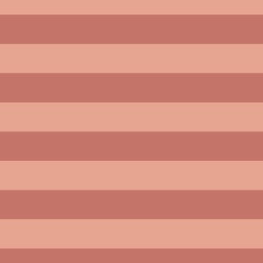 JUMBO // 2 color stripes - full bloom pink_ stone fruit peach - simple horizontal // 2 inch stripe 