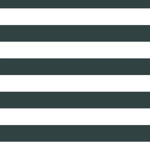 JUMBO // 2 color stripes - pure white_ westhaven green - simple horizontal // 2 inch stripe 