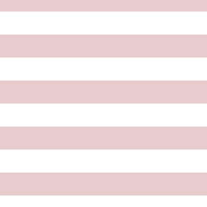 JUMBO // 2 color stripes - pure white_ rose pink - simple horizontal // 2 inch stripe 