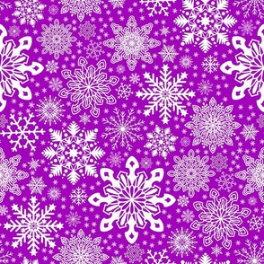 Snowflakes pattern on Purple