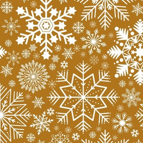 Snowflakes pattern on Dark Orange