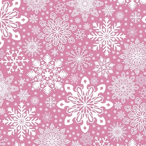 Snowflakes pattern on Dusty Pink