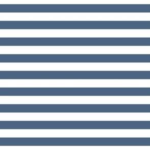 large scale // 2 color stripes - azure tide blue_ pure white - simple horizontal // 1 inch stripe