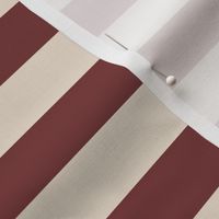 large scale // 2 color stripes - beetroot red_ corallite cream - simple horizontal // 1 inch stripe