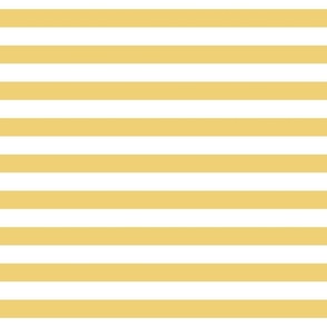 large scale // 2 color stripes - pure white_ sunny side up yellow - simple horizontal // 1 inch stripe