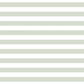large scale // 2 color stripes - pure white_ wavecrest green - simple horizontal // 1 inch stripe