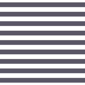 large scale // 2 color stripes - pure white_ ripe berry purple - simple horizontal // 1 inch stripe